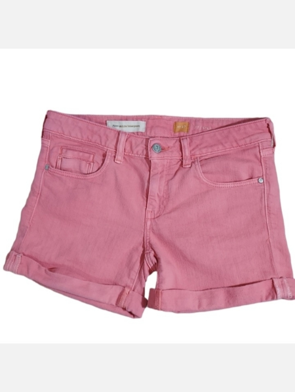 Anthro Pilcro salmon pink denim shorts 27